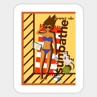 sunbathe, summer vibe Sticker